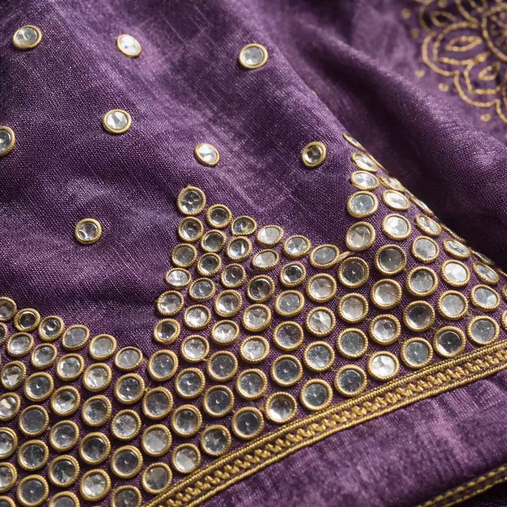 Purple Embroidered Punjabi Suit Set with Dupatta